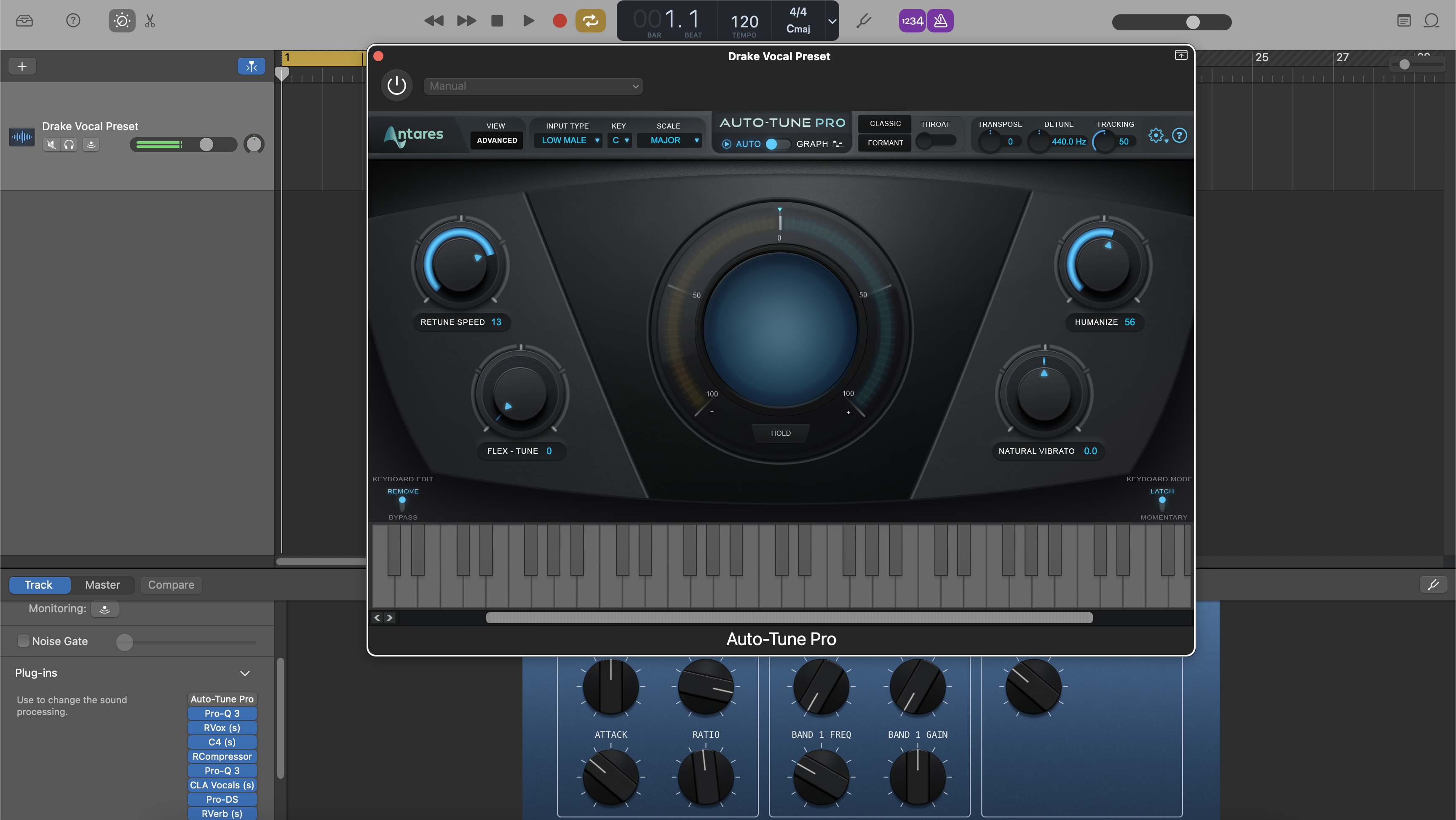 Preset Vokal Drake GarageBand
