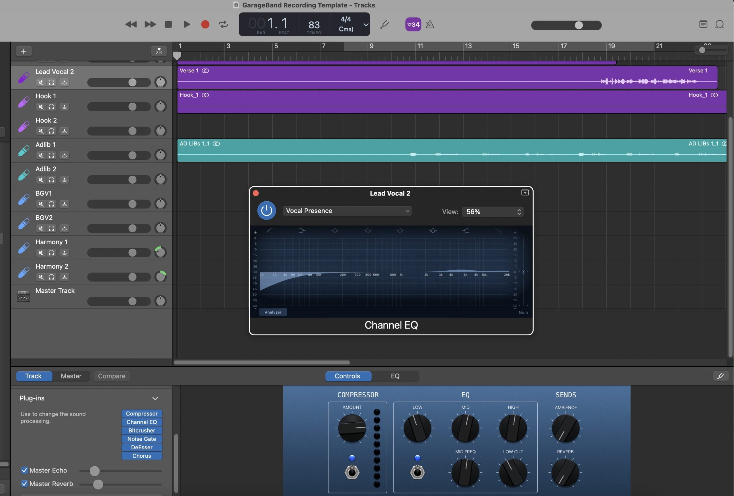GarageBand Recording Template (Stock Plugins)