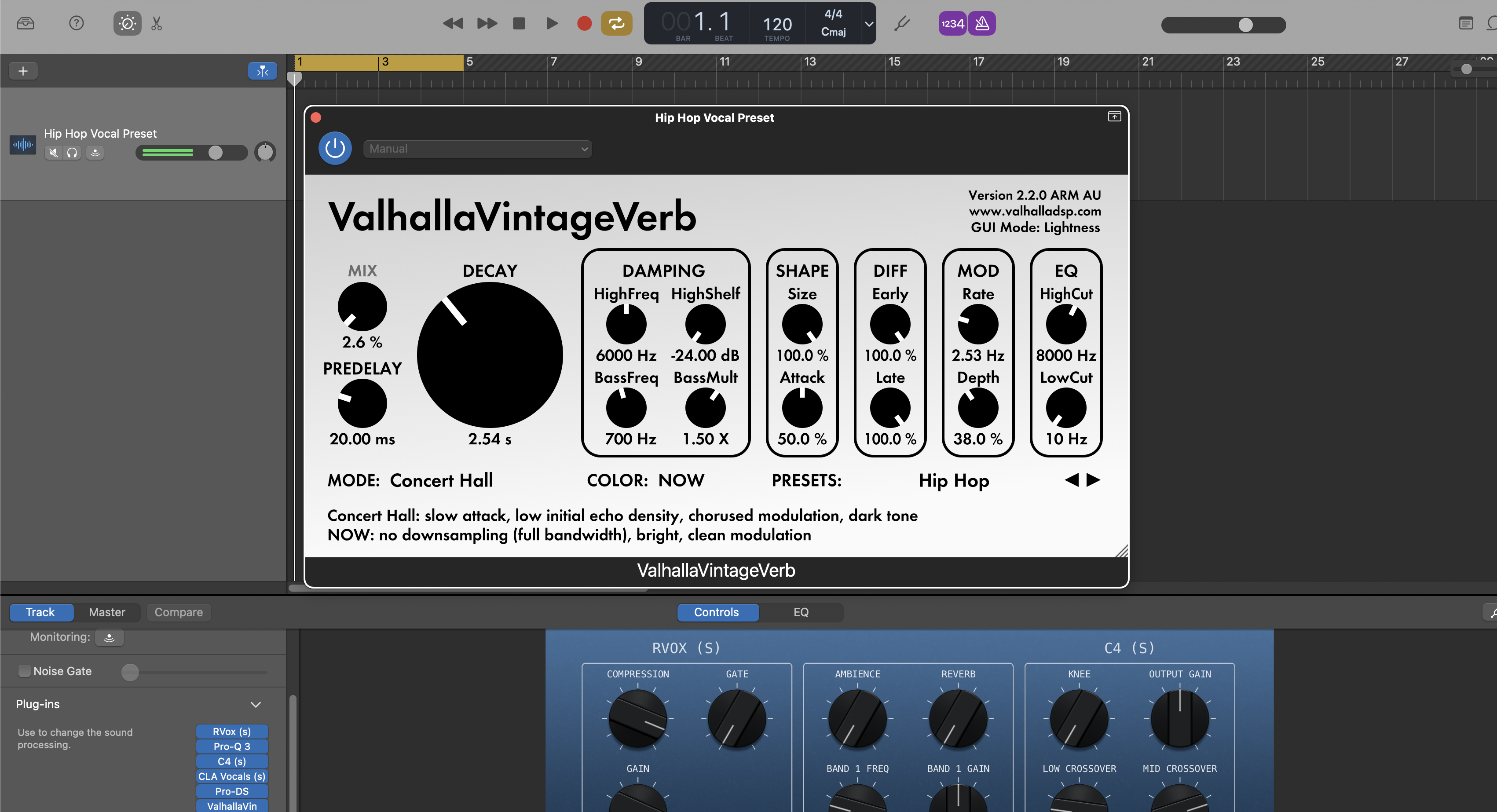 Preset Vokal Hip Hop GarageBand