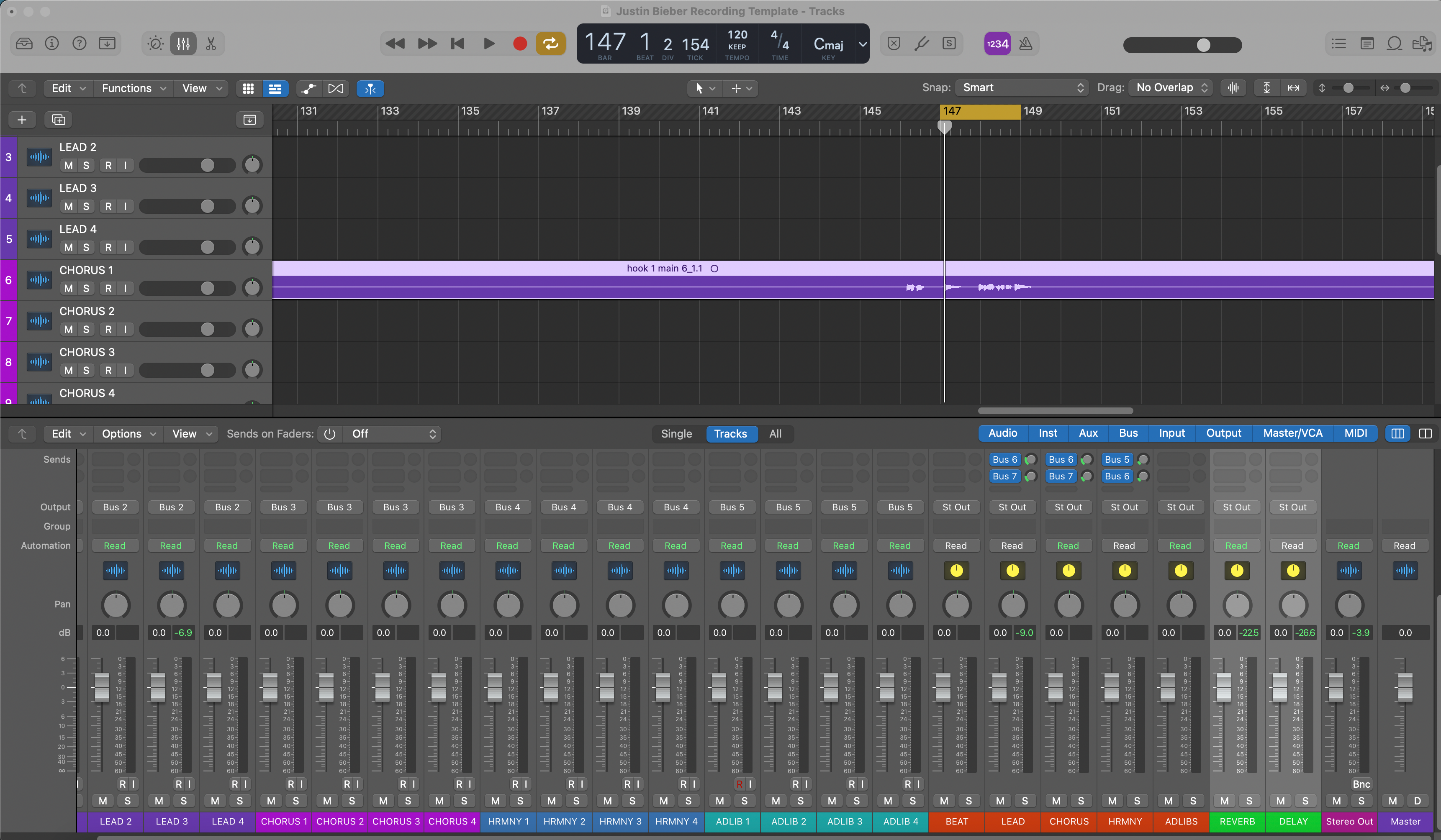 Logic Pro X 저스틴 비버 녹음 템플릿 – 보컬 프리셋