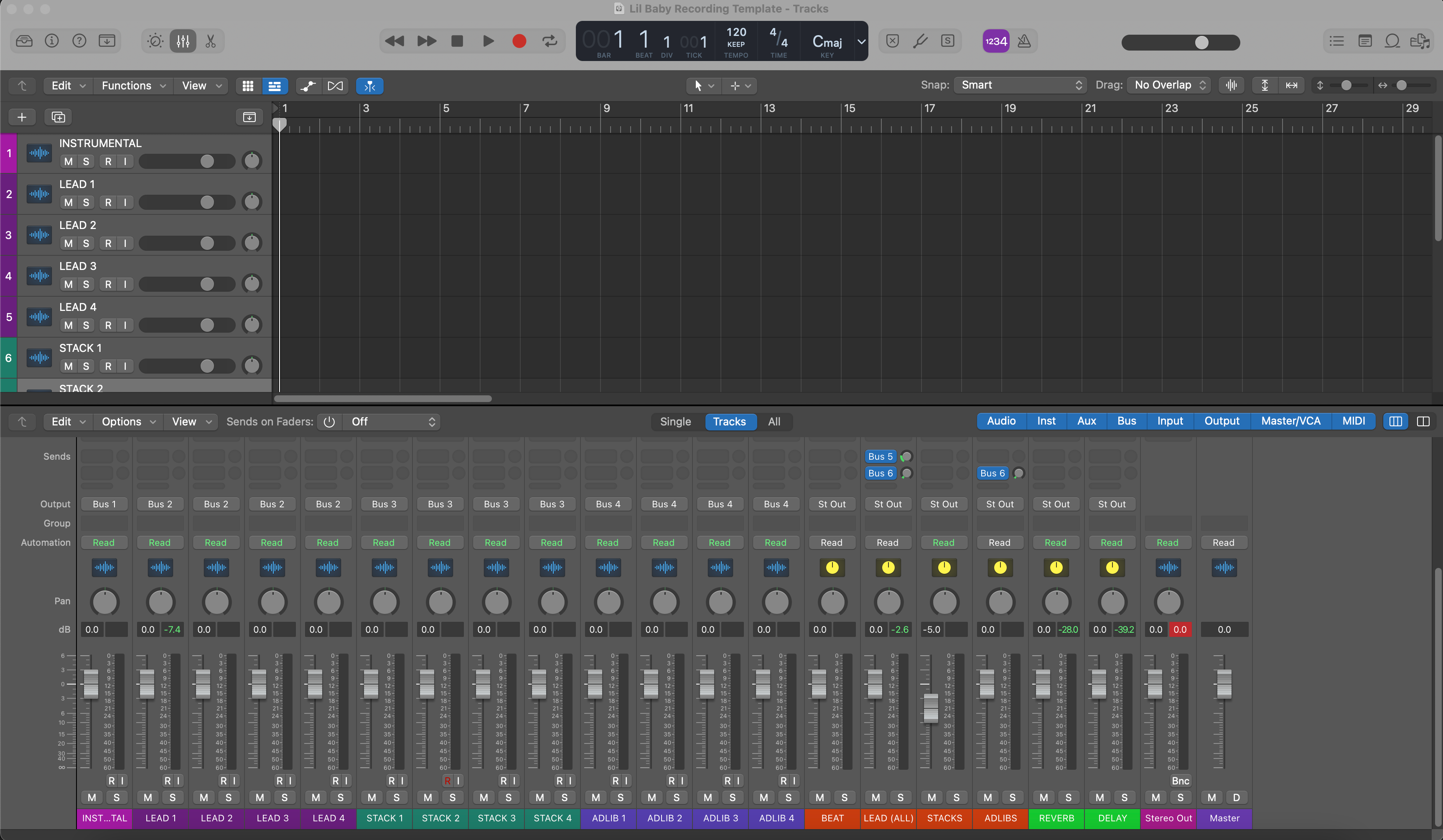 Logic Pro X 릴 베이비 녹음 템플릿 – 보컬 프리셋