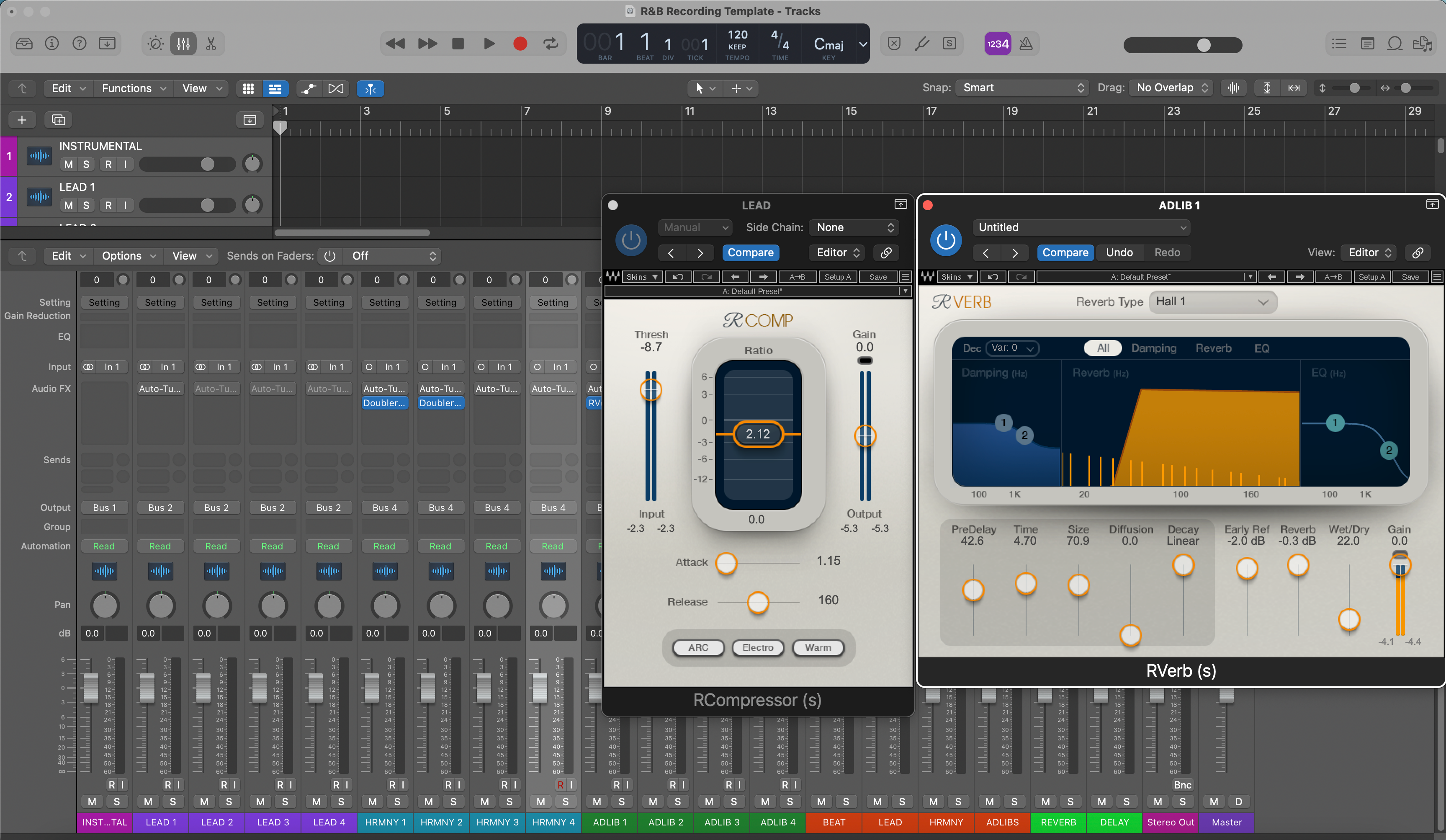 Logic Pro X R&B 녹음 템플릿 – 보컬 프리셋