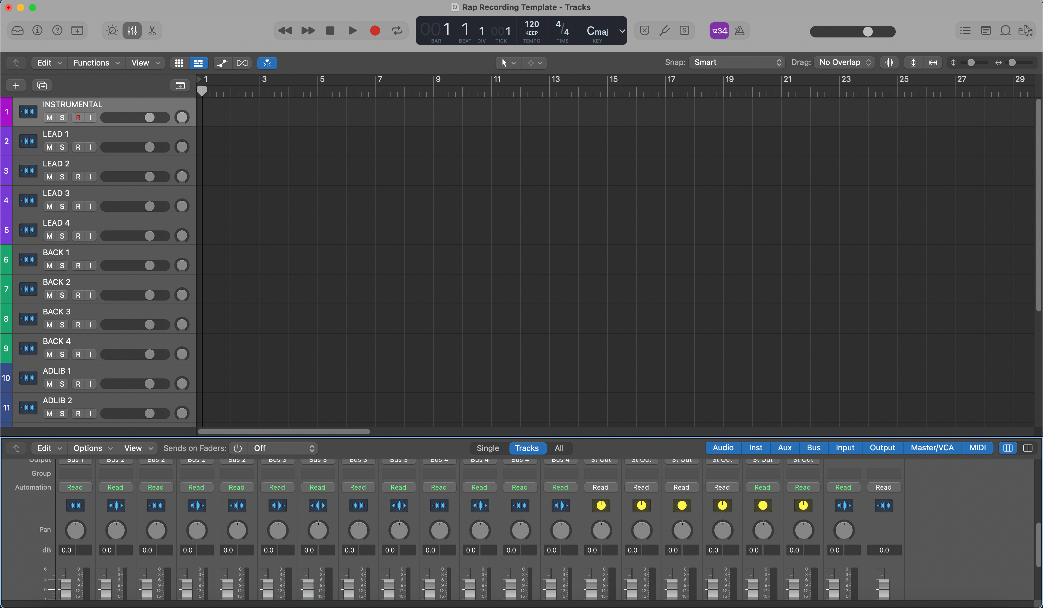 Logic Pro X 랩 녹음 템플릿 - 보컬 프리셋