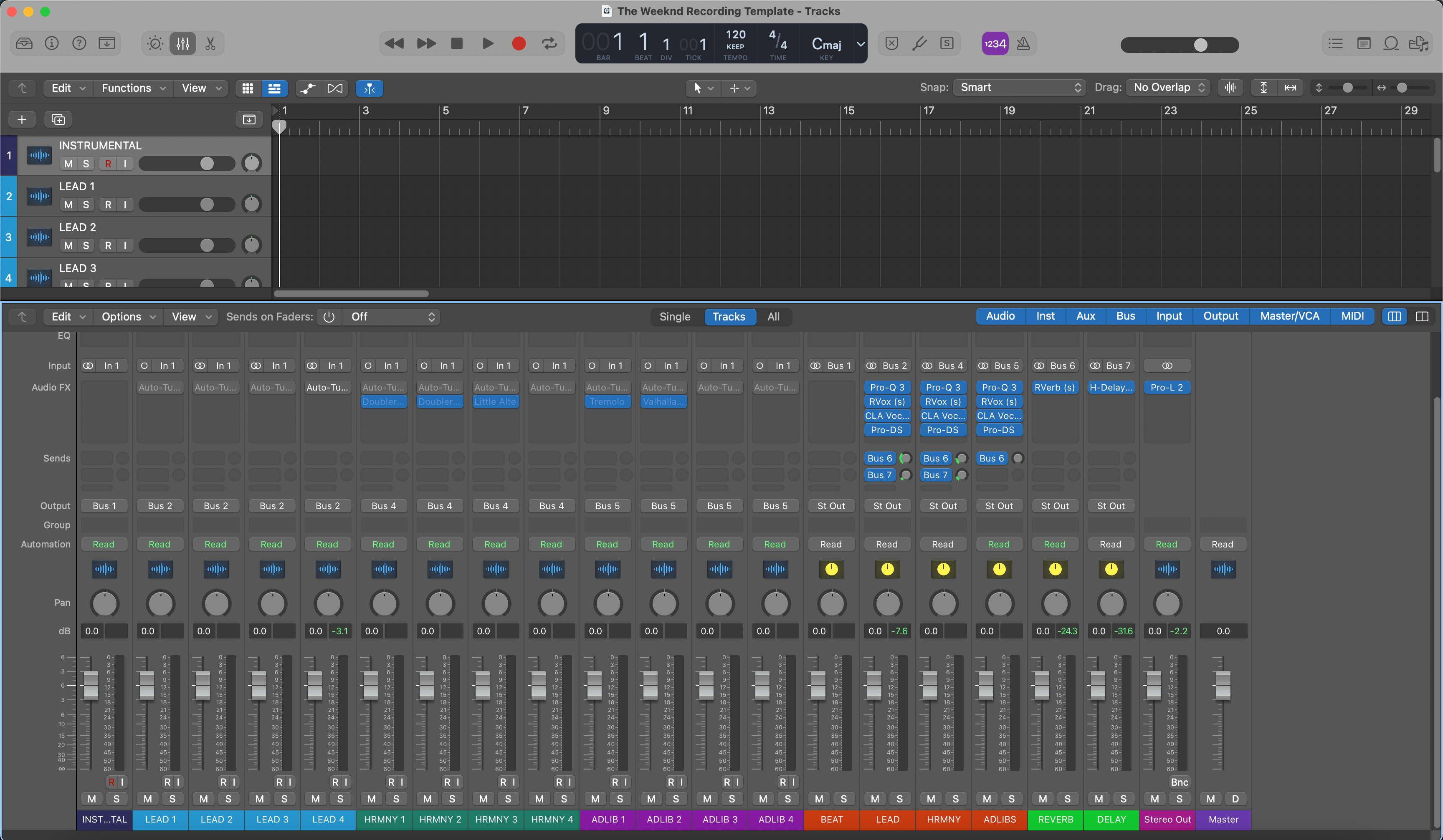 Logic Pro X The Weeknd 녹음 템플릿 – 보컬 프리셋