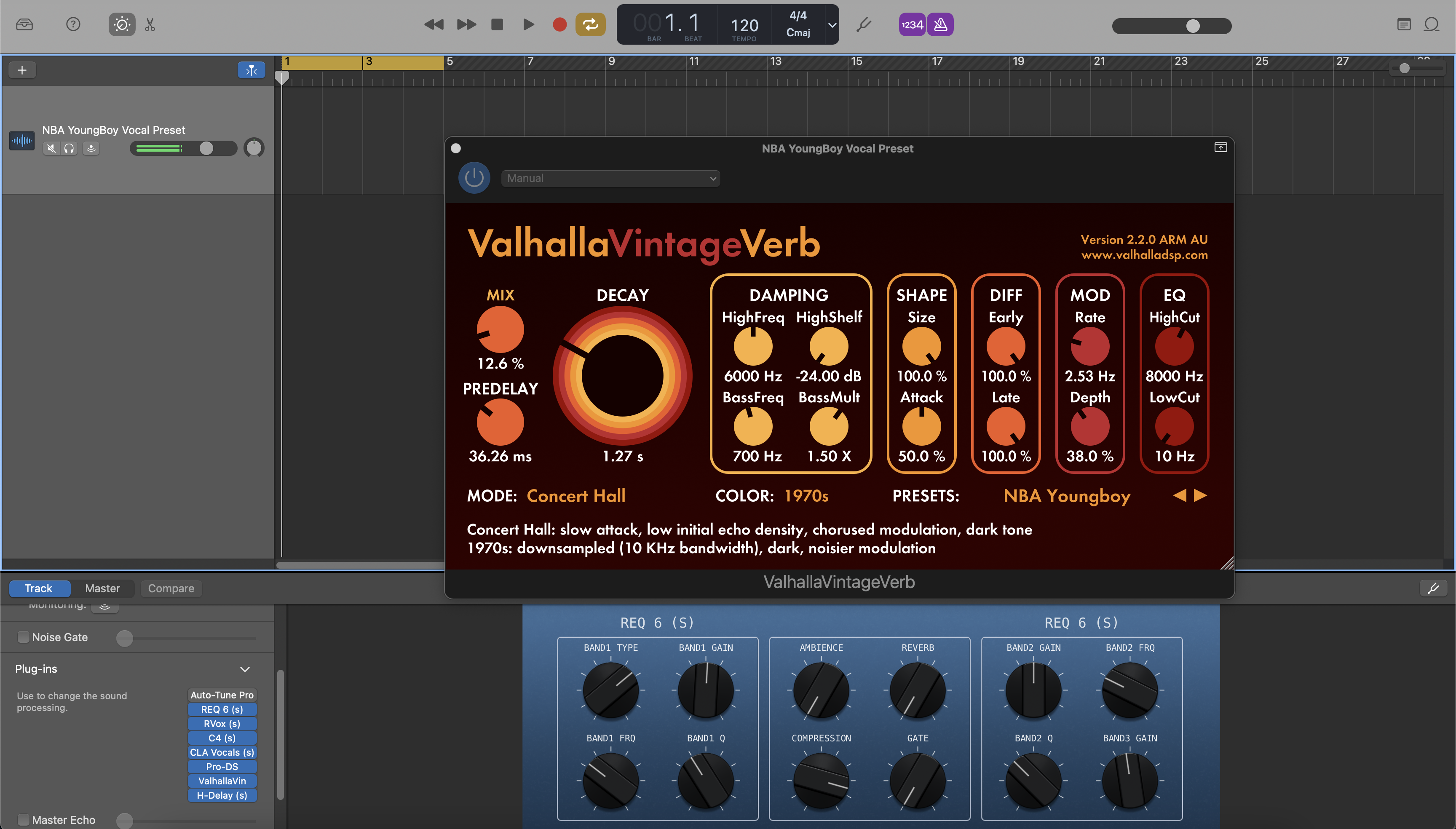 NBA YoungBoy Predefinição Vocal GarageBand