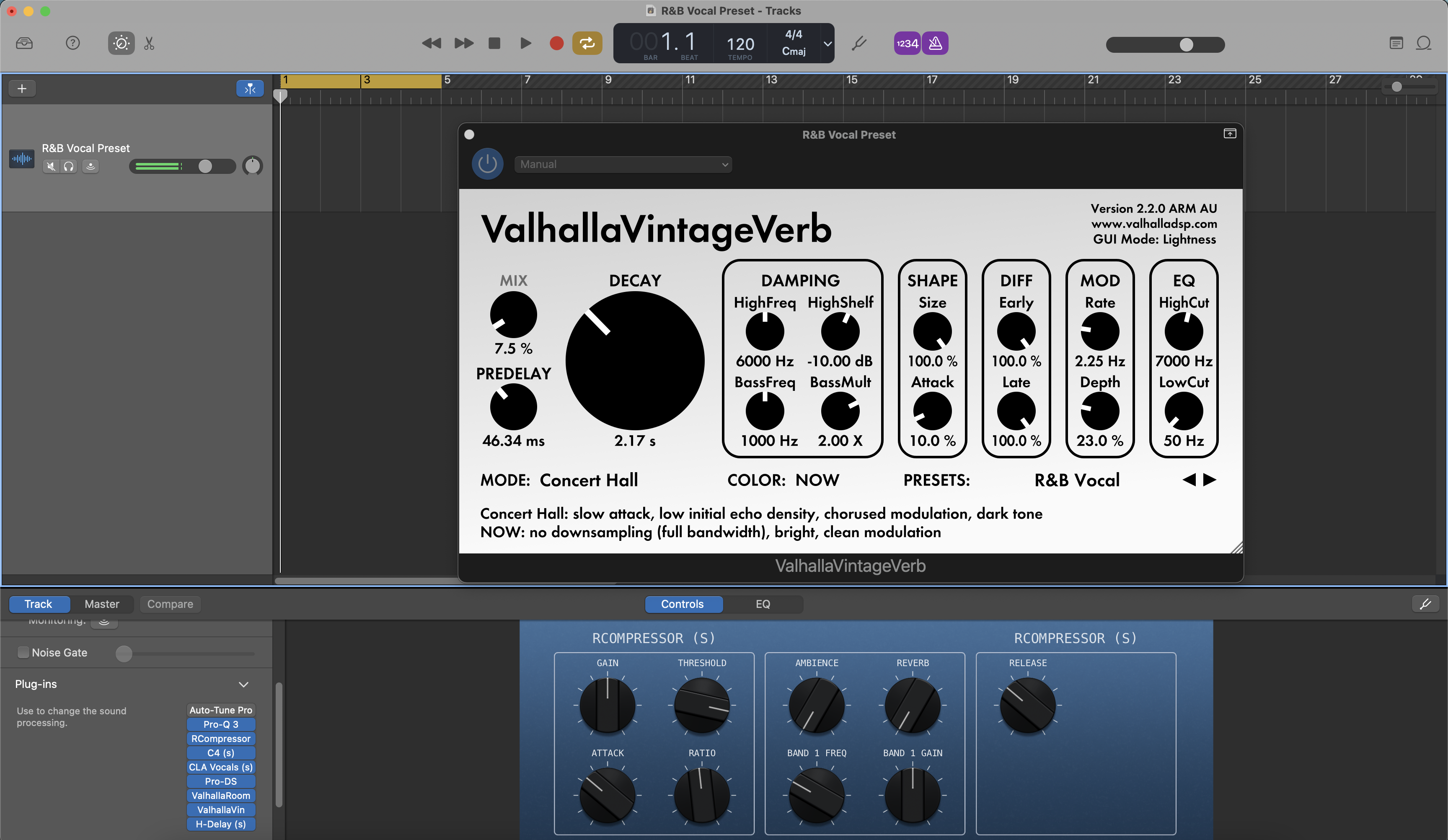 Preset Vokal R&B GarageBand