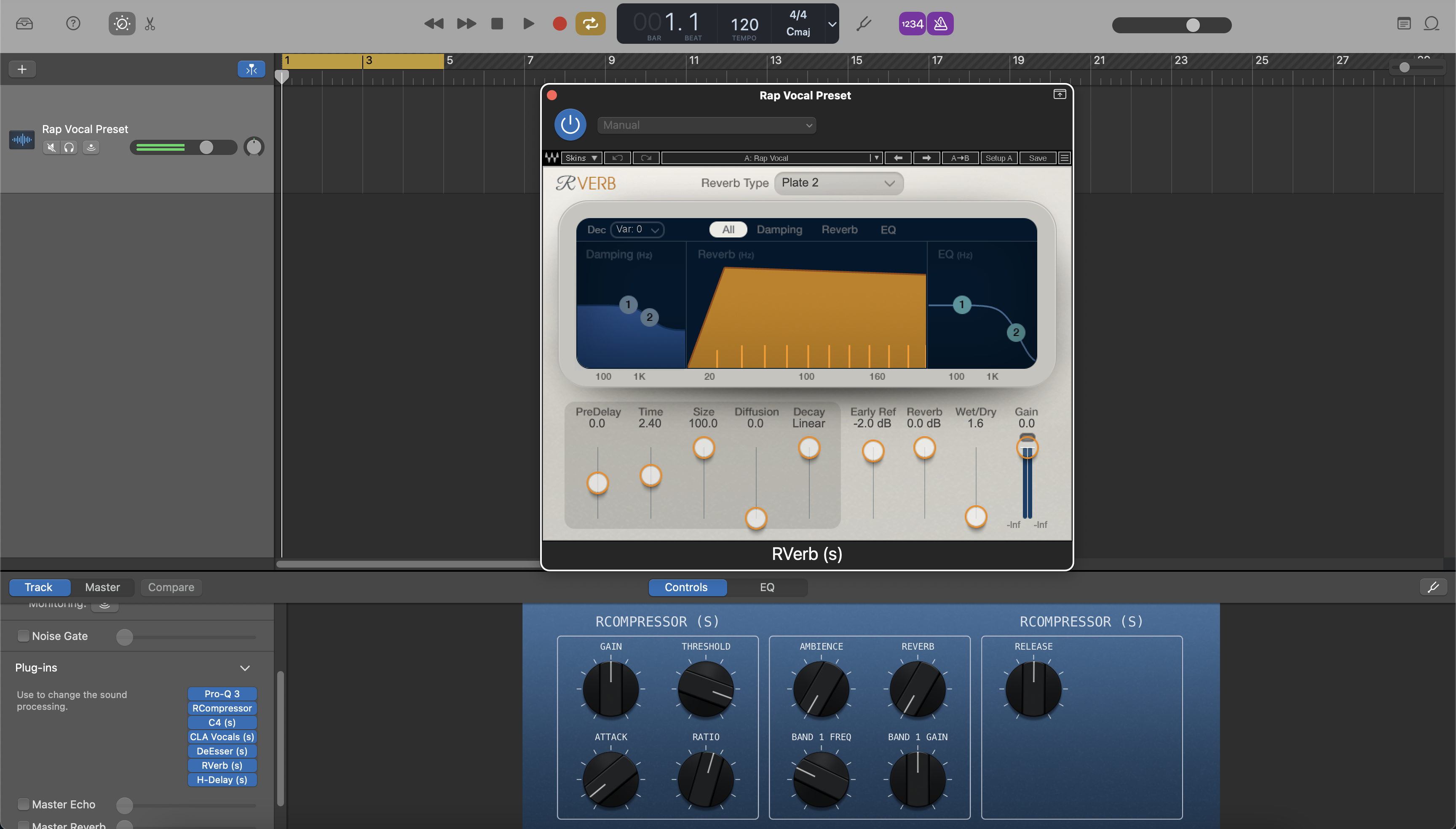 Preset Vokal Rap GarageBand