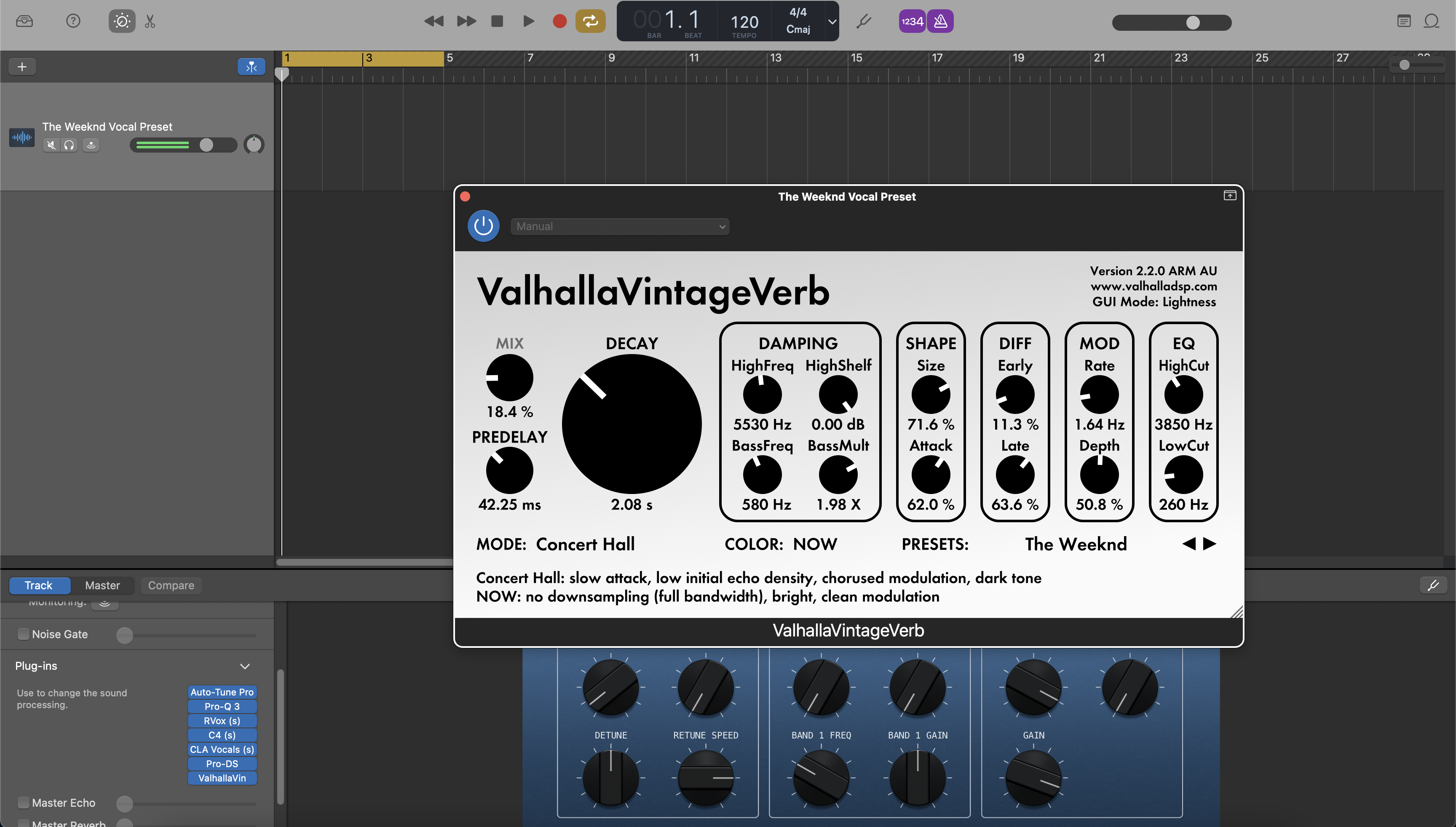 Preset Vocal The Weeknd para GarageBand