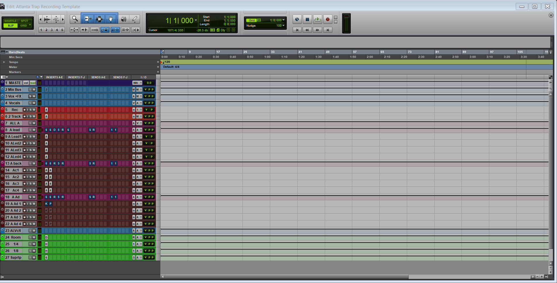 Atlanta Trap Pro Tools Template - Recording Template & Vocal Preset