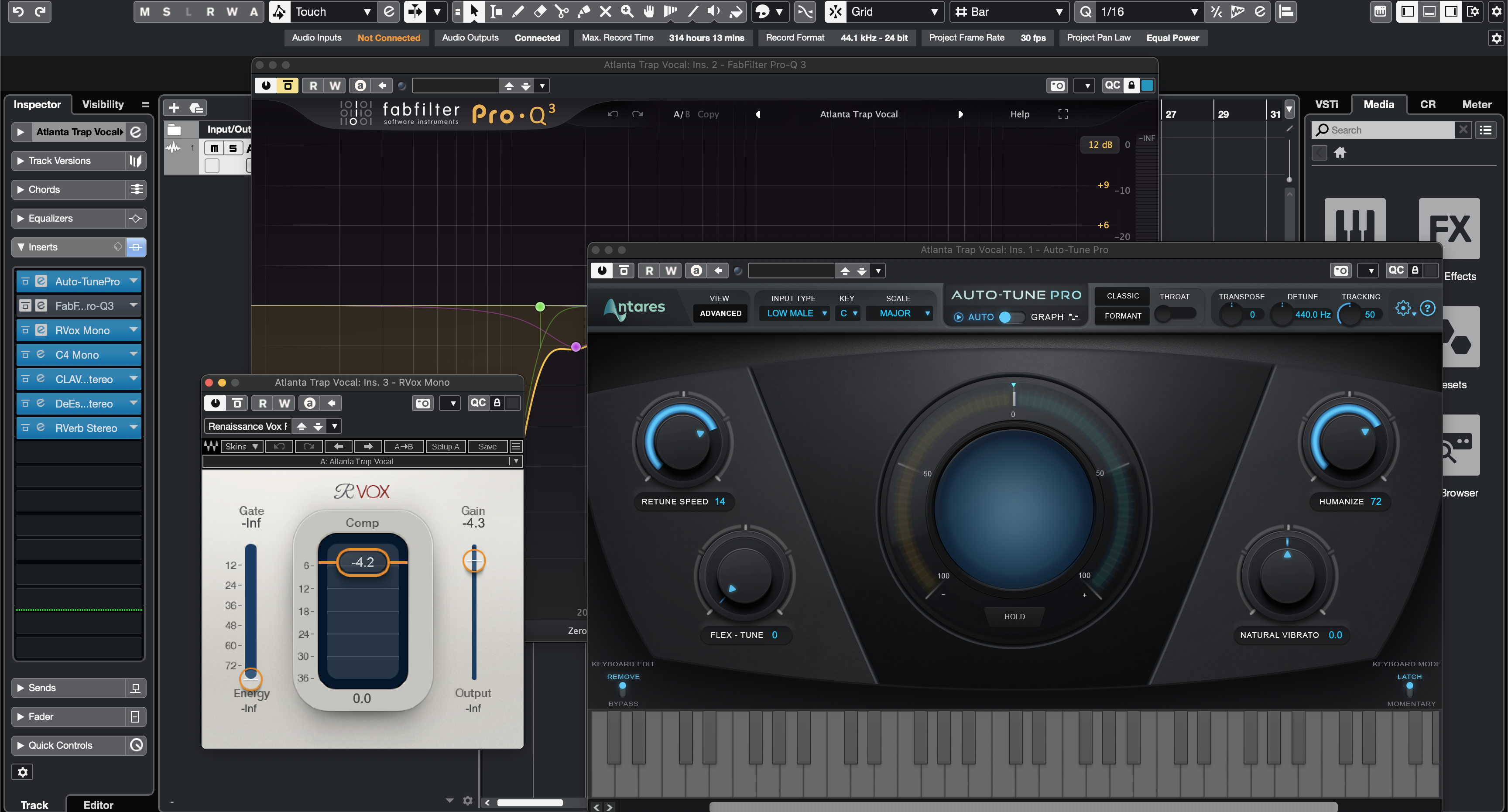 Atlanta Trap Vocal Preset Cubase