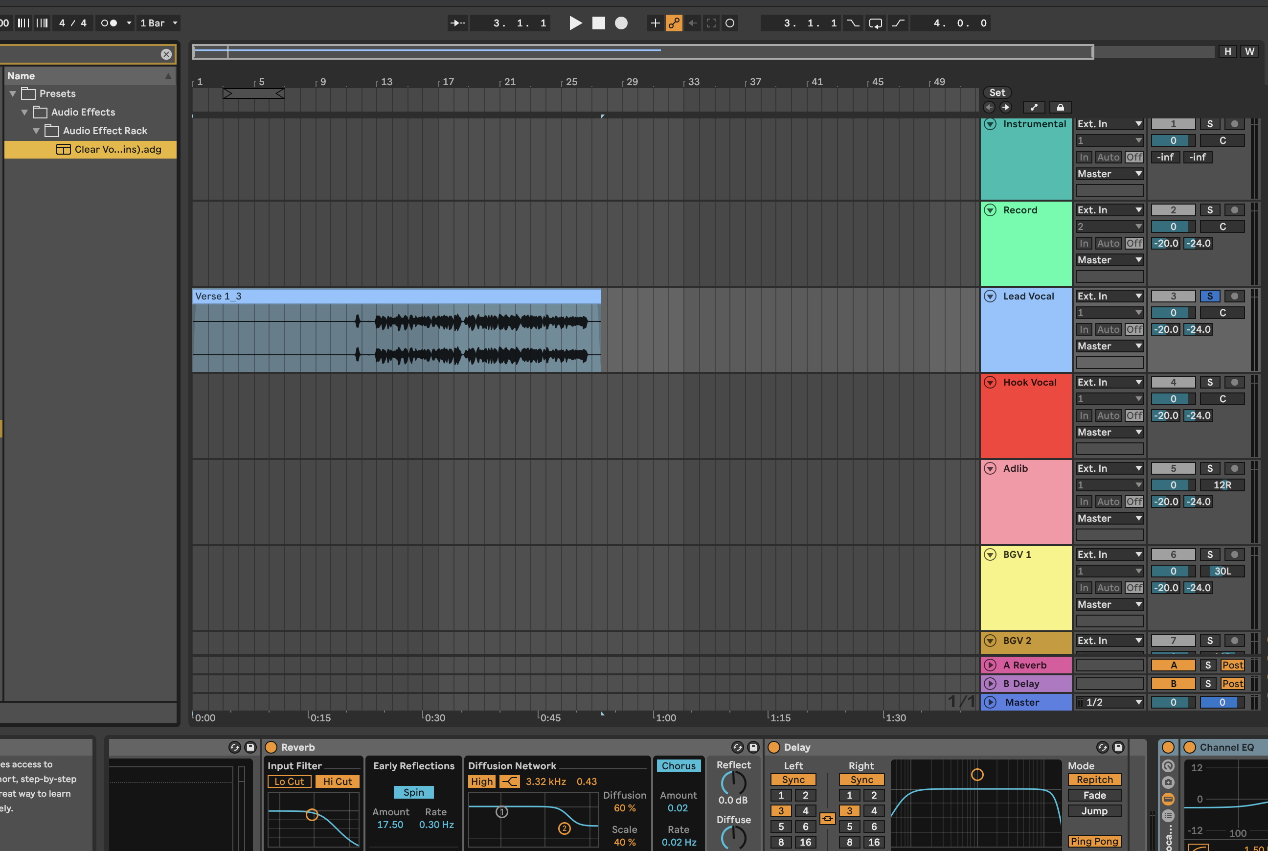 Clear Vocals Preset Ableton (Stock Plugins)