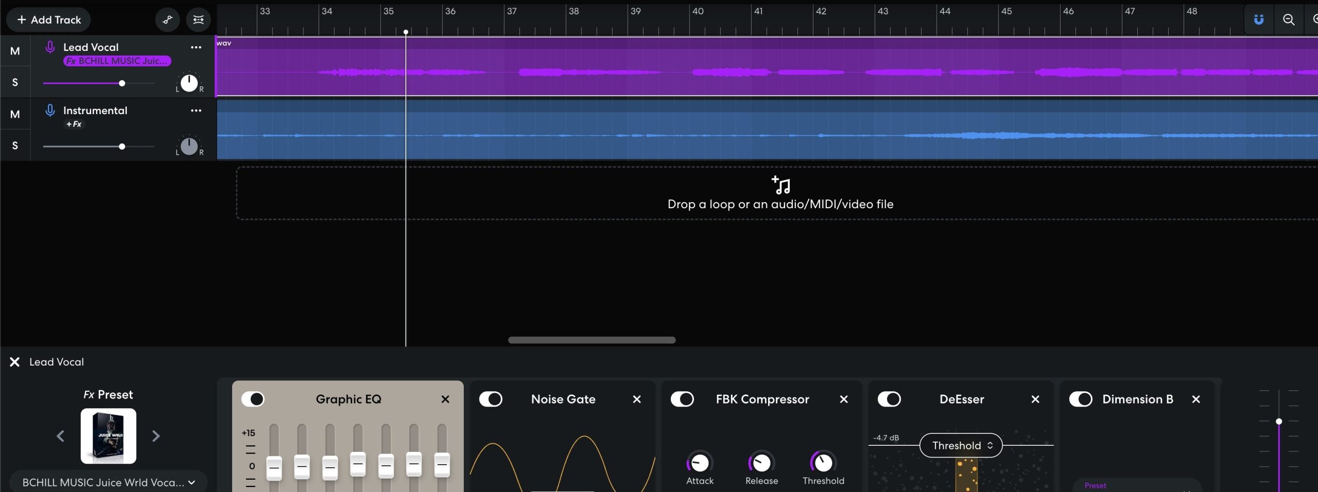 Juice Wrld BandLab Vocal Preset