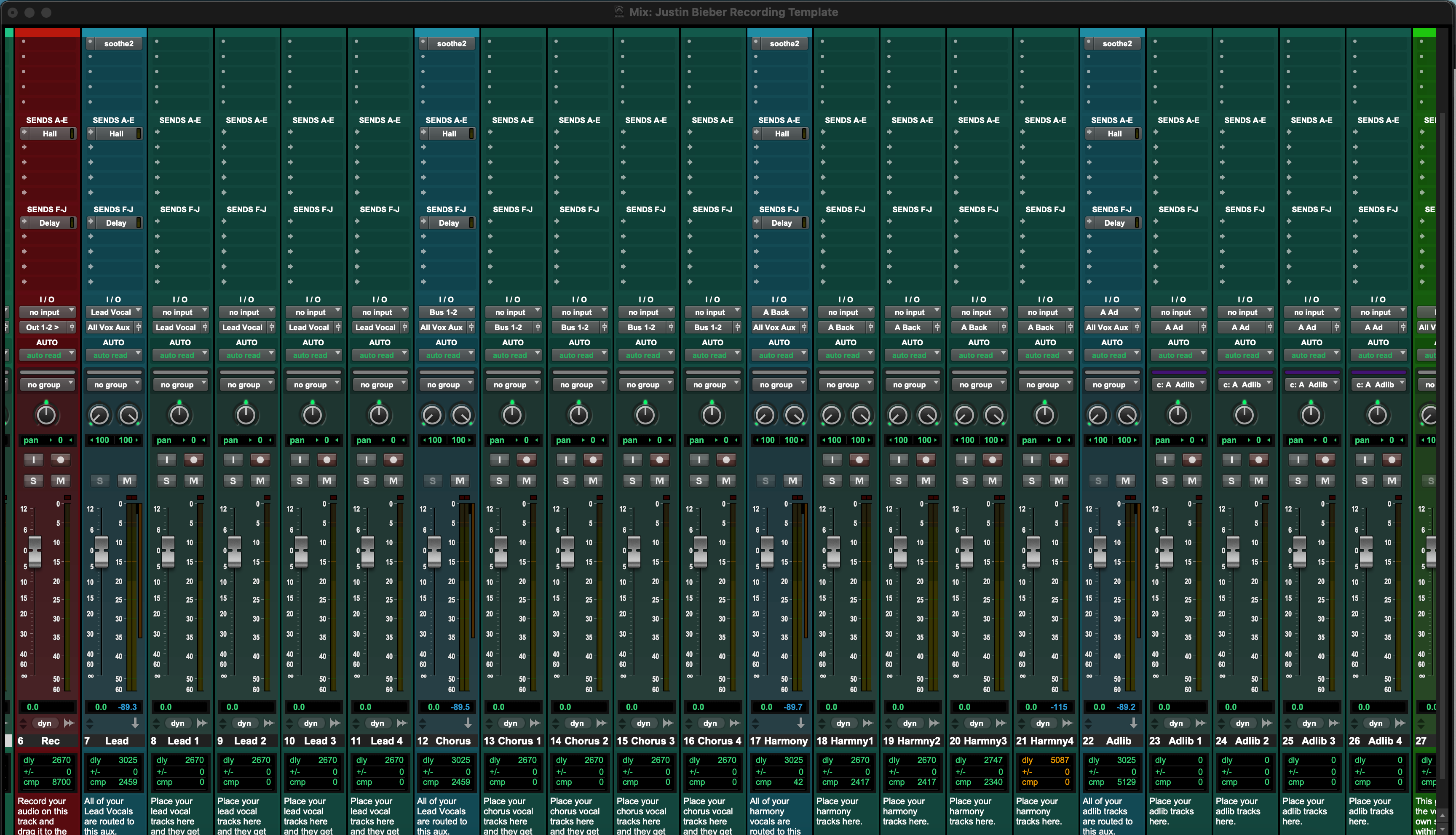 Justin Bieber Pro Tools Template – Recording Template & Vocal Preset
