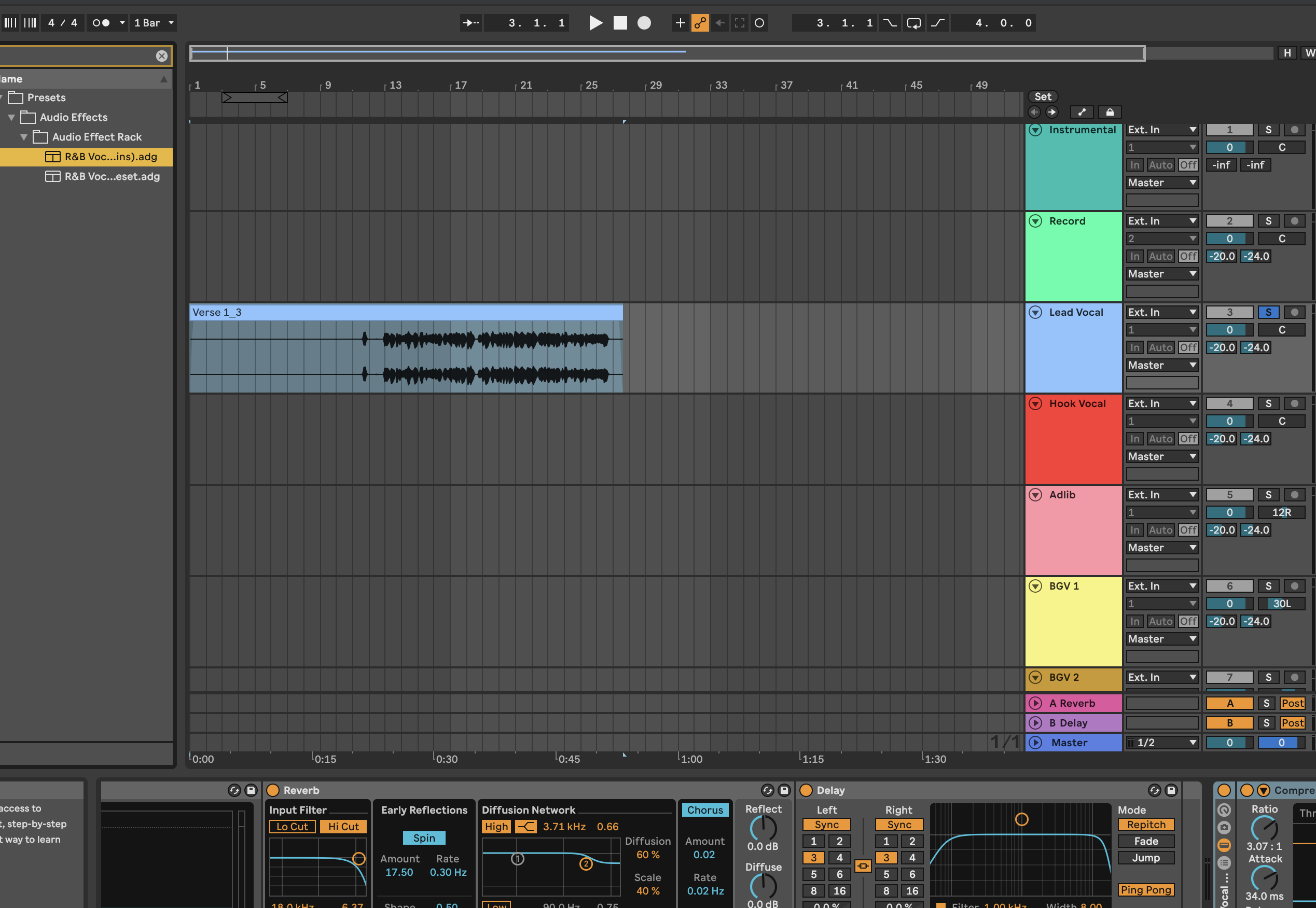 R&B Vocal Preset Ableton (Stock Plugins)