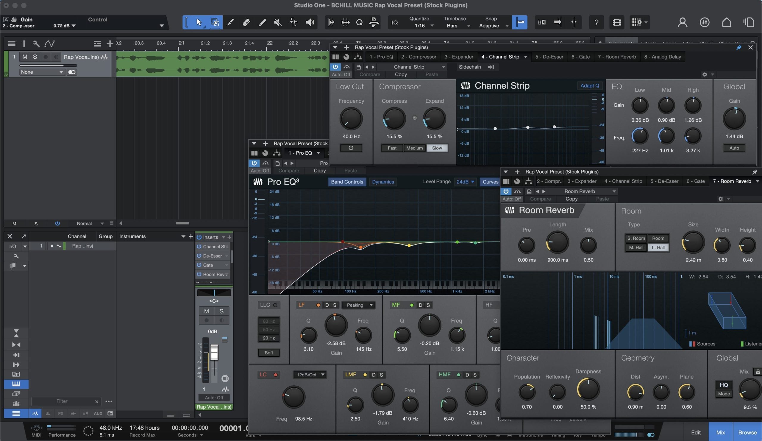 Rap Vocal Preset Studio One (Stock Plugins)
