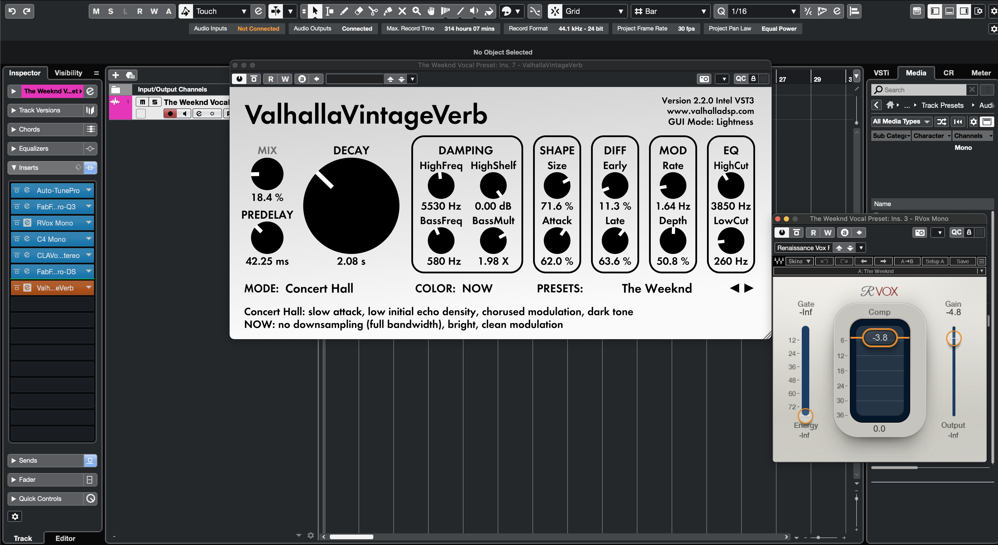 The Weeknd Vocal Preset Cubase